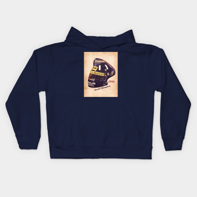 1996 Damon Hill Kids Hoodie by Popcult Posters